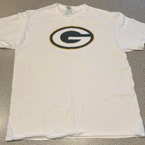 Green Bay Packers White 100% Cotton T-Shirt